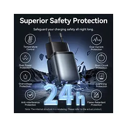 Зарядний пристрій Vention 1xUSB-C PD 30 Вт + 1xUSB QC 3.0 18 Вт GaN сірий (FEWH0-EU) - мініатюра 9