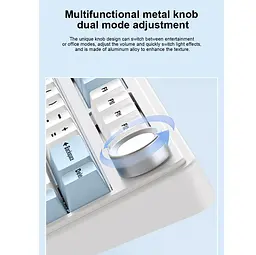 Клавіатура ігрова дротова механічна AULA F75 Wired Gasket Mechanical White KRGD Pink switch ENG/UKR - мініатюра 5