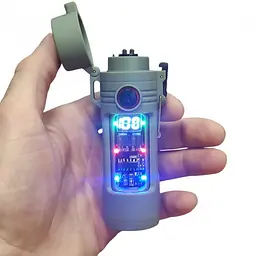 Електроімпульсна USB дугова запальничка з ліхтариком зелена - мініатюра 2