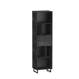 Стелаж для книг та декору на ніжках Moreli Forte F-0016 у стилі Loft 550х2000х400 мм Бетон Темний