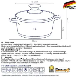Каструля з кришкою Kela Kerros 16 см 1.0 л чорна (11549) - мініатюра 6