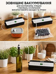 Вакууматор для продуктів Zepline 200 Вт Кухонний вакуумний пакувальник, Вакууматор для їжі, Вакуматор з рулоном та пакети для вакуумування - мініатюра 13