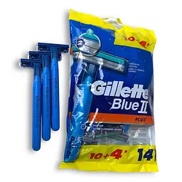 Gillette Blue II Plus одноразові бритви чоловічі 14 штук з алое, подвійне лезо, зручна ручка
