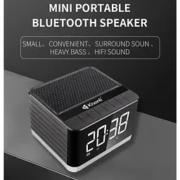 Портативна колонка годинник будильник Kisonli G8 Bluetooth 2000 mAh 5 Вт Black - мініатюра 8