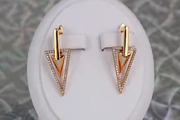 Сережки Xuping Jewelry подвійний спис 3,5 см золотисті