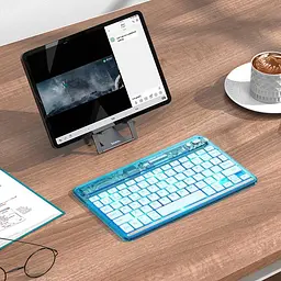 Клавіатура HOCO Transparent Discovery edition wireless BT keyboard S55 (тільки англійська) чорна - мініатюра 4