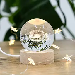 Світильник нічник 3D "Хрустальна куля з галактикою всередині", 6/8 см, LED нічник скляна куля (ST) - мініатюра 10