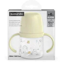 Чашка з силіконовим носиком Suavinex Bear family 150 мл +6 місяців зелена (308676) - мініатюра 5