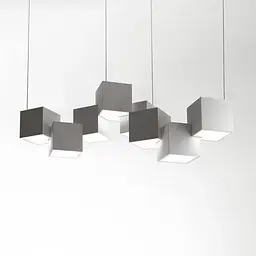 Сучасна геометрична люстра CUBE у білому корпусі | Арт. 988/8 WT | Line F - мініатюра 2