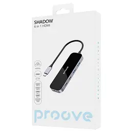 USB-Хаб Type-C-Хаб Proove Shadow (2*USB3.0 + Type-C + PD100W + HDMI) dark gray (HBSW10221205) - мініатюра 5