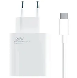 Мережевий зарядний пристрій HyperCharge White 120 Вт USB + Type-C Xiaomi teh0028604