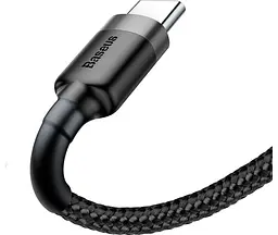 Кабель Baseus Cafule Cable USB for Type-C 3A 1 м Gray/Black (CATKLF-BG1) - мініатюра 5