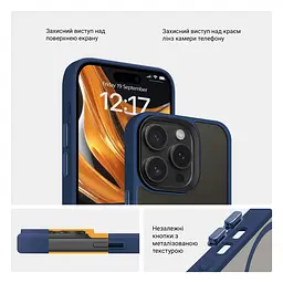Чехол для Apple iPhone 15 Pro, Uniq MagCase, синий, противоударный, панель-накладка с MagSafe, ударопрочный TPU+PC, с магнитом MagSafe, поддержка полноценной беспроводной зарядки, ArmorStandart (ARM75300) - мініатюра 3