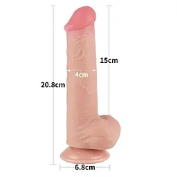 Фалоімітатор Sliding-Skin Dual Layer 8" тілесний - мініатюра 3