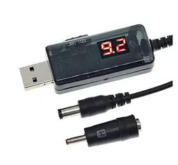 Кабель для роутера USB 5V to DC 9V-12V 5.5x2.1 + переходник для подключения к PowerBank - мініатюра 1
