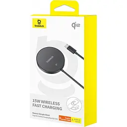 Бездротовий зарядний пристрій Baseus Simple Mini4 15W Explorer Edition Cosmic Black (P10273300121-02) [151033] - мініатюра 8