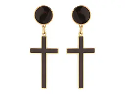 Сережки Xuping пусети TTM Stainless Steel 14K "Чорні хрестики" (335900) 3,8см