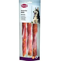 Ласощі для собак Trixie Denta Fun Chewing Rolls Паличка для чищення зубів з качкою 28 см 250 г 3 шт.