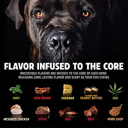 Жувальна кістка для собак Pet Qwerks Zombie BarkBone Natural Instincts Real Bacon с ароматом бекону - мініатюра 8