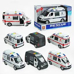Машинка Wenyi Швидка допомога, WY590A/WY590B/590C, світлові та звукові ефекти (В асортименті) - мініатюра 2