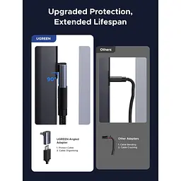 Перехідник HDMI M to HDMI F 8K60Hz 48Gbps 90° corner black Ugreen (85632) - мініатюра 9
