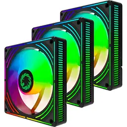 Комплект вентиляторів GameMax 3*120мм mm Black frame ARGB Fan RA300 BK (RA300 BK)
