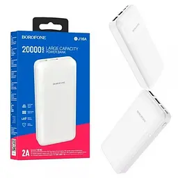 Портативна батарея - зовнішній акб Borofone BJ16A Cube 20000 mAh білий - мініатюра 6