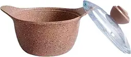 Каструля зі скляною кришкою O.M.S. Collection 3120 з гранітним покриттям 26 см 5.6 л Коричневий (Туреччина) - мініатюра 6