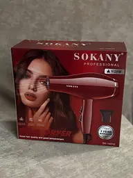 Фен для сушіння волосся Sokany SK-14012 2 швидкості 3 режими температури Червоний 2200 Вт - мініатюра 2