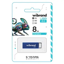 USB флеш-накопичувач Wibrand 8GB Chameleon Blue USB 2.0 (WI2.0/CH8U6U) - мініатюра 2