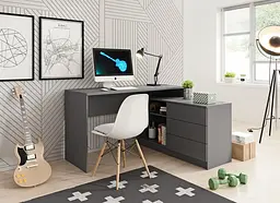 Стіл офісний письмовий Perfect Home Teo 3S/138 з 3 шухлядами Графіт (PFH-091166) - мініатюра 2