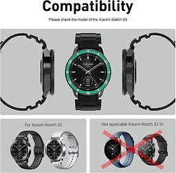 Безель Sikai для смартгодинника Xiaomi Watch S3/S4 Green-black - мініатюра 8