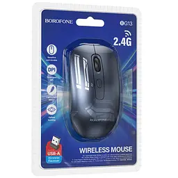 Миша бездротова Borofone BG13 Winner 2.4G Black / Metal gray - мініатюра 2