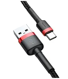 Кабель Baseus cafule Cable USB для Type-C 1m Red Black(CATKLF-B91) - мініатюра 2
