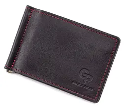 Шкіряний чоловічий затискач для грошей GRANDE PELLE 12х8х1 см acs0027533