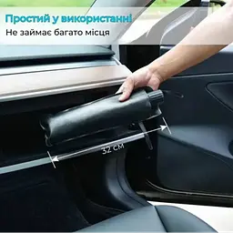 Автомобільна сонцезахисна парасолька для лобового скла SlaviKo, 140×78 см, сріблясто-чорна, з чохлом - мініатюра 6