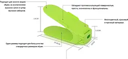 Підставка для взуття 3 рівня регулювання висоти нахилу SHOES HOLDER зелений - мініатюра 4