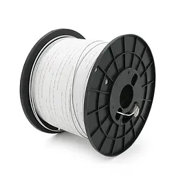 Кабель волоконно-оптичний PiPo FTTH 1-волоконний GJFXH-1B6a, плоский з допустимим розтягуючим зусиллям 1,0 кН, для внутрішніх робіт, бухта 1км, White