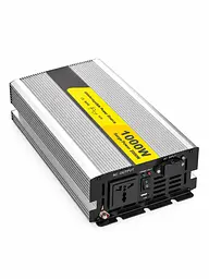 Інвертор 12V–220V 1000 Вт із зарядним пристроєм 15 А та функцією ДБЖ, сріблястий (49676445)