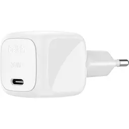 Зарядний пристрій BELKIN 30Вт USB-С PD PPS, кабель USB-С USB-C, 1м, PVC, білий (WCA008KQ1MWH-B6) - мініатюра 3