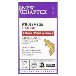 Риб’ячий жир New Chapter Wholemega Alaskan Salmon Oil 1000 мг 60 капсул - мініатюра 2