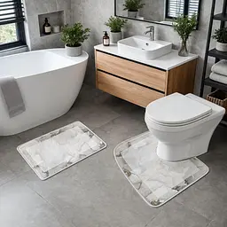 Набір килимків для ванної та туалету Grey Marble 50*80/40*50 см Yiwu HP-42-178 - мініатюра 2