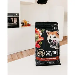 Сухий корм Savory Large Breeds rich in Fresh Turkey & Lamb 3 кг для собак великих порід (індичка та ягня) - мініатюра 6