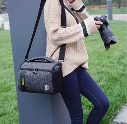 Сумка до фотоапарата Nikon D + дощовик Сірий із чорним (IBF058SB1) - мініатюра 10