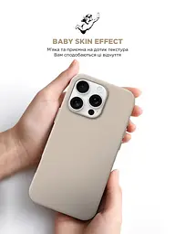 Силиконовый чехол для Apple iPhone 16 Pro, ICON2 Case, бежевый, противоударный, панель, защита всего корпуса, матовая поверхность Soft Touch, выступает над дисплеем, совместим с защитными стеклами и пленками, с микрофиброй, ArmorStandart (ARM79635) - мініатюра 8