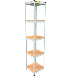 Металевий стелаж Emby Light Series (розмір 2400х450x450мм) 5 полиць ДСП до 100кг Білий