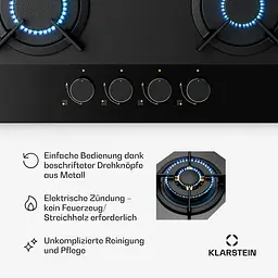 Варильна поверхня газова Klarstein Goldflame Nano (10046682) - мініатюра 5