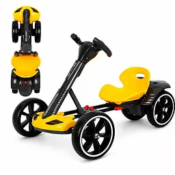 Дитячий електромобіль GO KART F1 жовтий з пультом і Bluetooth 390 Вт