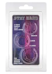 Ерекційні кільця Scala Selection Stay Hard Rings 3 шт (фіолетовий) - мініатюра 3
