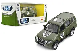 Іграшкова машинка позашляховик Mitsubishi Pajero 4WD Tubro Шеврони Героїв 93 ОМБР 250283M TechnoDrive